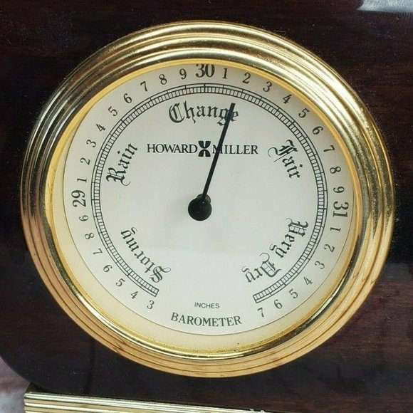 Howard Miller Dark Brown Barometer And Clock Model # 645-225 Serial # 198886 - Picture 4 of 10
